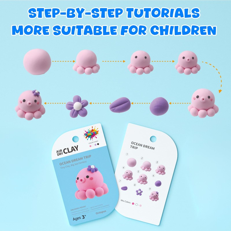 Air Dry Clay for Kids - 6 Ocean Themed Modeling