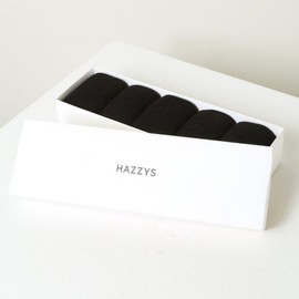 Hazzys (대구신세계)블랙 단색 면혼방 장목양말5종세트 HJSS4E510BK (Daegu Shinsegae) Black Solid Color Cotton Blend Long Socks Set of 5 HJSS4E510BK