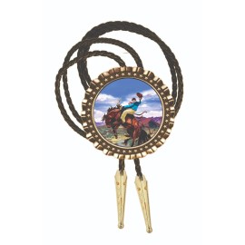 Neckties clothing accessories photo art custom made bolos Bronc Riding Cowboy l Bolo Tie Men's Accessory Neckties Gift for Dad