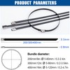 Black Metal Cable Ties, Heavy Duty Self-Locking Stainless Steel Zip