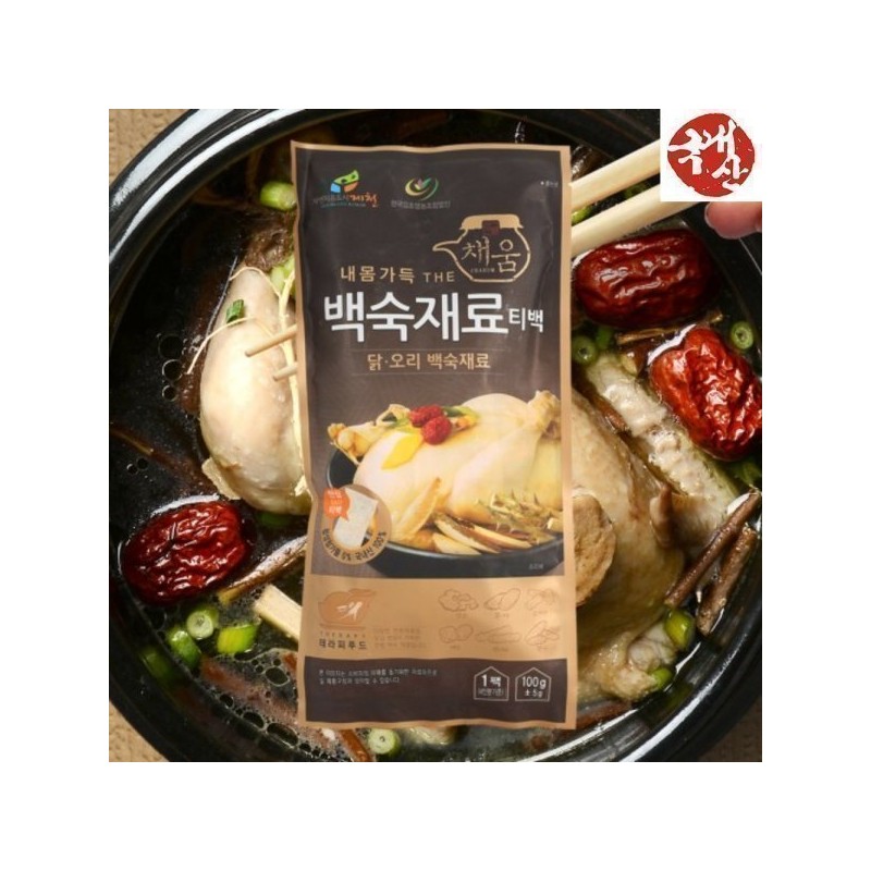 삼계탕 재료 백숙재료 오리백숙 한약재 티백 국내산 100g 6개 Samgyetang