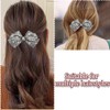 Rhinestone Bow Hair Barrette Bling Bowknot Clips Hairpin Silver White