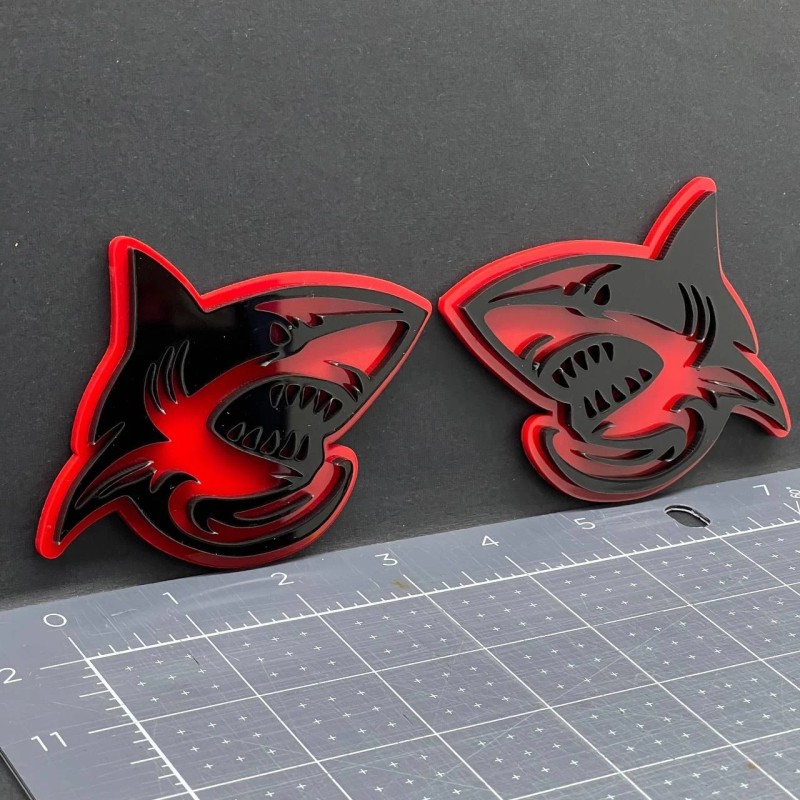 Emblem Badge 2PCS Shark Emblem Badges – 3D Aggressive Racing