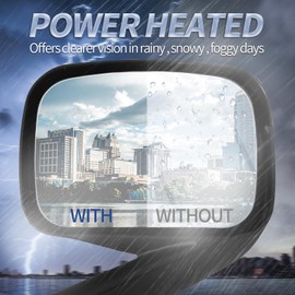 aostirmotor Pair Black Hood Mirrors Fit for New Freightliner Cascadia 2018-2022, Hood Mirrors Assembly with Heater Driver Side