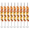 20Pcs Metal Kebab Skewer Stainless Steel Turkey Lacers 7.9" BBQ