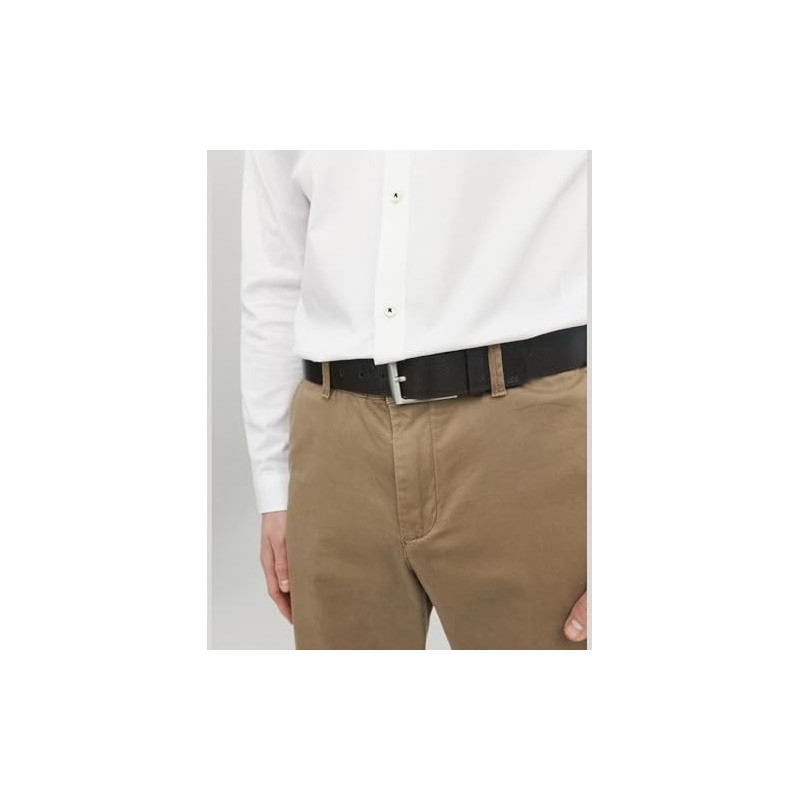 JACK & JONES Men's Jacstockholm Leather Belt Noos, Black coffee