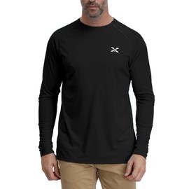 Men's UPF 50+ UV Sun Protection Outdoor Performance T-Shirt (Black,M)