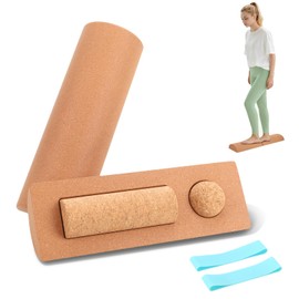 Exsulity Cork Balance Board, Exerciser Trainer Set