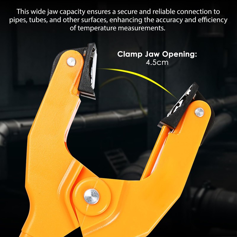 K-Type Thermocouple Temperature Clamp for HVAC Systems, 2 pcs Pipe