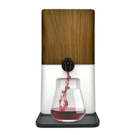 BEBLY Premium Box Wine Dispenser and Drink Dispenser | 3L Walnut Design | Includes a 3 Liter Reusable, Freezable BPA Free Bag for Any Beverage | Insulated to Chill Drinks Inside or Outside for Hours