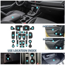 Ruiya Fit 2024 Seltos(LX/S/EX/SX/X-Line) Door Slot Mats,for Kia Seltos 2024 Accessories Cup Holder Inserts Seltos Center Console Liner Compatible with 2021 2022 2023 2024 2025 Kia Seltos(20PCS/Sets)