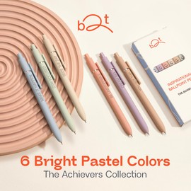 Achievers Inspirational Pen Set for Women - Motivational Quotes Office Gift for Her, Congratulations on Promotion, New Job Gifts Lady Boss Business Pens, Adult Graduation Gifts Stylish Sets (Pastel)