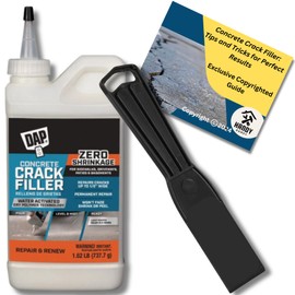 HANDY DANDY Concrete Repair Kit Bundle with DAP Crack Filler (1.62 lbs), Handy Dandy Guide, and Putty Knife for Patio, Sidewalk, Basement, Driveway (Gray)