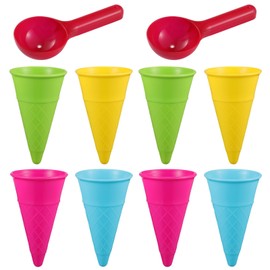2 Sets Cone Play with Sand ice Cream Scoop doh Pool Accessories Summer Playing with Sand Smoothie Food ice Cream Sand Toys ice Cream Machine Sand Toys for Kids Suit Mold