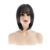 Grey Bob Wig Short Bob Natural Straight Hair with Bangs