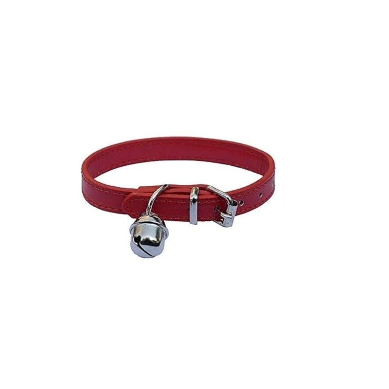 Red Leather Pet Collars for Cats,Baby Puppy Dog,Adjustable 8"-10.5" Kitten
