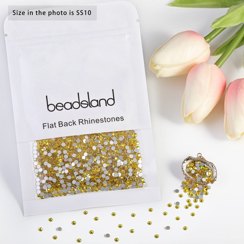 Beadsland 1440 pieces flat back rhinestones, nail crystals rhinestones for
