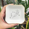 BAT TRANG Zodiac Jewelry Dish, Aquarius Trinket Tray, Horoscope Ring