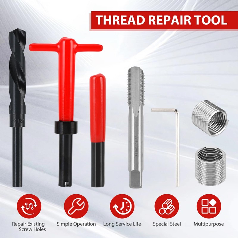 11-Piece Thread Repair Set, M16 x 1.5 Thread Insert Set,