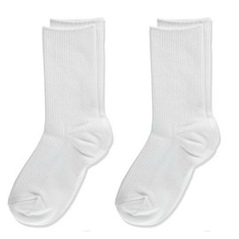 Gunze Kids' Socks, Kids, Boys, Girls, School, Cotton Blend, Comfortable Fit, Support, White Rib, Set of 2 Pairs, white