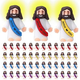 AIRNEY 100 PCS Little Jesus Figures Easter Religious Jesus Toys, Mini Jesus Figurines in Bulk, Easter Jesus Loves You Christ Toys, School Religious Party Favors Gift for Easter Egg Stuffers (100)