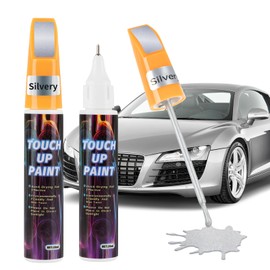 Beehero Pack of 2 Paint Pens, 2-in-1 Car Paint Pen with Nano Sparkle Cloth 20 ml, Paint Pen Car High Coverage, Quick Drying and Precise Repair Scratches, for Car Motorcycles (Silver)
