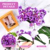 6 Bundles Artificial Violet Flowers, Faux Silk Outdoor Flowers, Purple