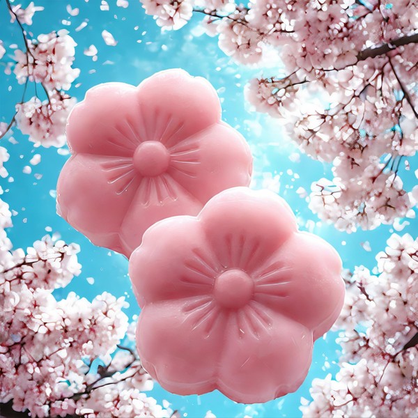 T-shin Sakura-Shaped Scented Botanical Bath Soap Duo (2x45g),Cherry Blossom Design,Silky
