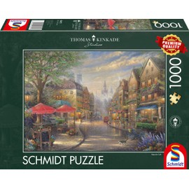 Schmidt Spiele 59675 Thomas Kinkade Cafe in Munich Jigsaw Puzzle 1000 Pieces