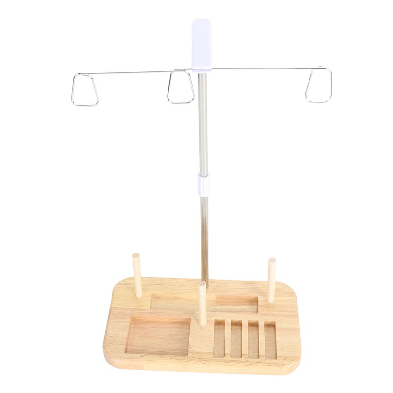 Thread Holder Stable Wood Base Large Spool Thread Stand for