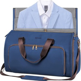 VogueVoyage Garment Travel Dufflebag with Backpack Straps - Color: Blue