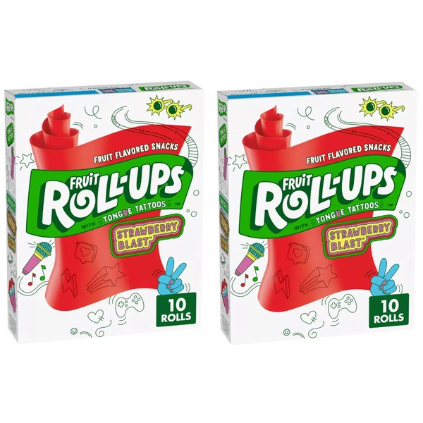 Fruit Roll-Ups 2 x Pack of 10 Strawberry Blast (2