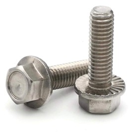 Hex Flange Serrated Cap Bolt Screws 18-8 Stainless Steel - 12-24 x 1 - Qty 25