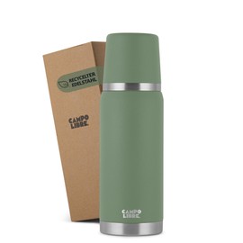 Campo Libre. Jaco Thermos Flask 1 L, 750 ml, 500 ml, Thermos with Cup, Keeps Drinks Hot for Min. 24 Hours, Insulated Jug with Double-Walled Insulation, 100% Leakproof, Recycled Stainless Steel