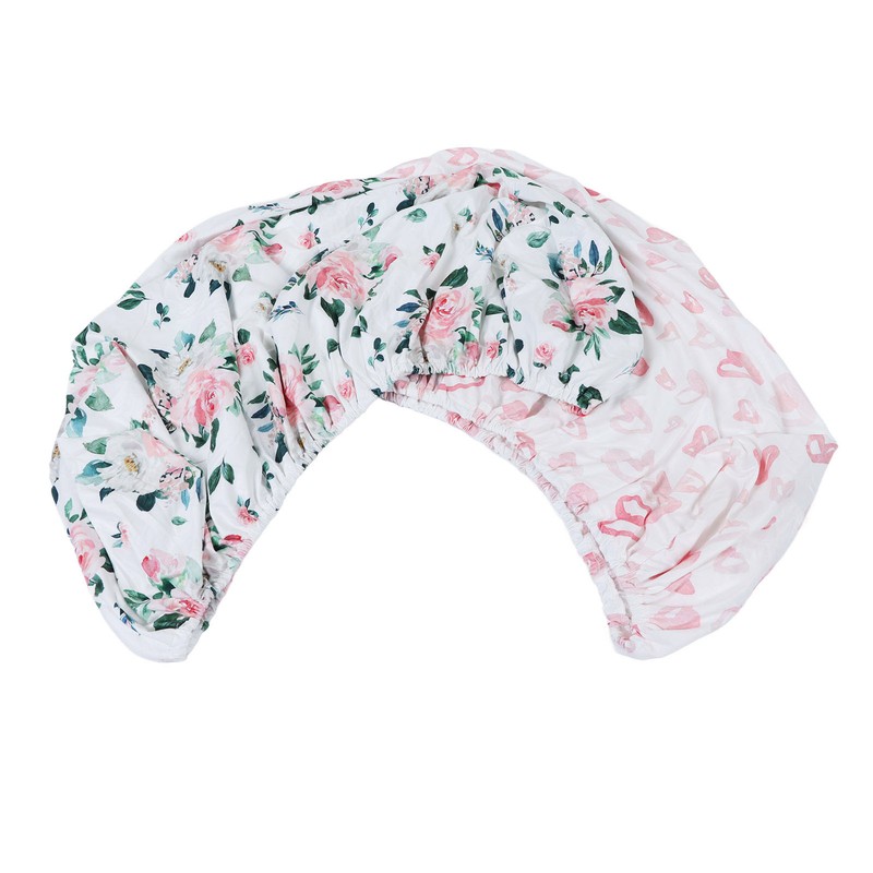 2Pcs Bassinet Sheet Polyester Cotton Breathable Elastic Bassinet Pad Mattress
