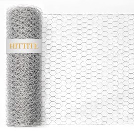 HITTITE Chicken Wire Fencing Mesh, 48 Inch x 100Feet Metal Floral Chicken Wire Fence for Crafts, Hexagonal Galvanized Garden Fence Poultry Netting for Chicken Coop Barrier Rabbit Cage