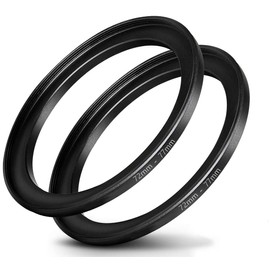 72mm-77mm Step Up Ring [ 72mm Lens to 77mm Filter], FANZR Camera Lens Filter Adapter Ring, Premium Aluminum (2 Packs)