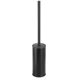 Freestanding Toilet Brush Holder for bathrooms 304 Stainless Steel Toilet Brush Stand Round Storage and Organization Rust Resistant 18-inch high Matte Black Finished
