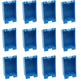 XGGYA Blue Old Work Shallow Outlet Box,Non-Metallic,8 Cubic Inch Shallow Electrical Box,ETL Listed for Home Improvement,AWG Standard,Fire Rated for Two Hours(12 Pack)