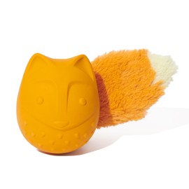 Barkbox BARK Franz The Fox Dog Toy | Natural Rubber, Bacon Scented, Thrashy Tail & Wacky Bounce | Dog Toy for Aggressive Chewers