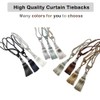 BEL AVENIR 4 Pack Curtain Hand-Woven Tiebacks Crystal Holdbacks Home