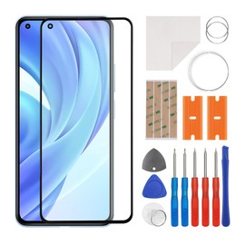 SWARK Front Screen Glass Outer Panel Lens Replacement +OCA Compatible with Mi 11 Lite 5G M2101K9G, M2101K9C, M2101K9R (No LCD Screen and Touch Digitizer) with Repair Kit