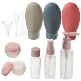 FRCOLOR Travel Refillable Makeup Bottle Set 11 Piece Kit Shampoo Travel Bottles Refillable Toiletry Size Kit Portable Makeup
