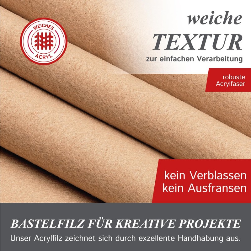 Synthetic Craft Felt Packages (25pcs/pack), approx. 22 x 30 cm,