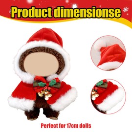 EIH1 Clothing for 17 cm Plush for Christmas, Clothes for Doll, Kawaii Cuddly Toy Clothing Outfit Only Clothing Accessories for 17 cm Clothing, DIY Children's Gifts for Christmas (A)