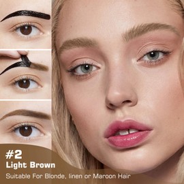 Tattoo Peel Off Eyebrow Gel Tint - Brow Gel With Eyebrow Stencils, Last up 3 Days Waterproof Transfer-proof Eye Brow Tinting Kit For Fuller & Defined Looking Brows (Light Brown)