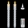 DRomance Flickering Flameless Taper Candles with Remote and Timer, 2