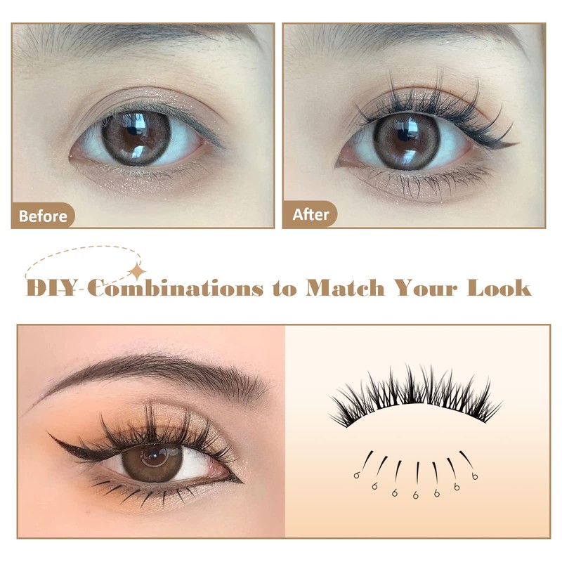 SIMER False Eyelashes 6-14mm Individual Lashes 4 Types Manga Lashes