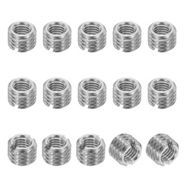 PATIKIL 316 Stainless Steel Thread Adapters Sleeve Reducing Nut, 15 Pcs M8 x 1.25 Male to M5 x 0.8 Female Repairing Insert Nut Screw Reducer Conversion Fastener 6mm