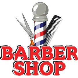 SignMission Barber Shop 16" Concession Decal Sign cart Trailer Stand Sticker Equipment